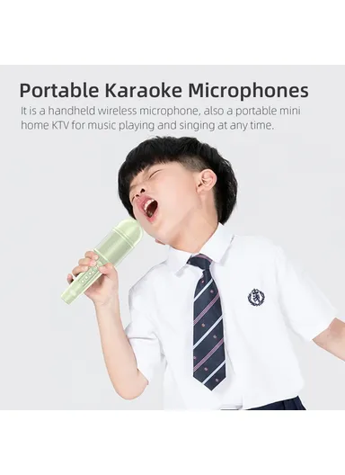 Wireless Karaoke Microphone Bluetooth Speaker Handheld Singing Recording Mic MC8 - Pink