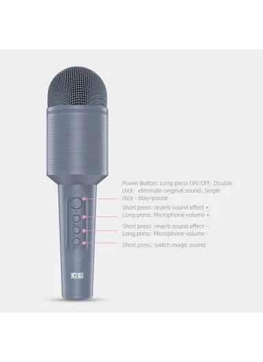 Wireless Karaoke Microphone Bluetooth Speaker Handheld Singing Recording Mic MC8 - Pink