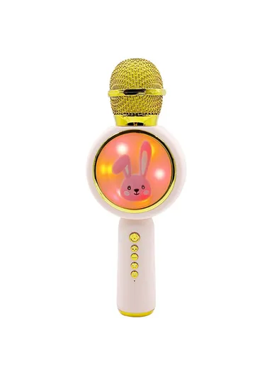 Cute Rabbit Kids Microphone Voice Changing Bluetooth-compatible TWS Karaoke Mic, English Version X6 - Pink