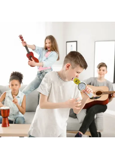 Cute Rabbit Kids Microphone Voice Changing Bluetooth-compatible TWS Karaoke Mic, English Version X6 - Ivory White