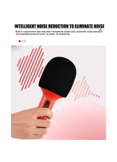 Wireless Karaoke Microphone Speaker Live Streaming Singing Bluetooth-compatible Mic k10 - Pink