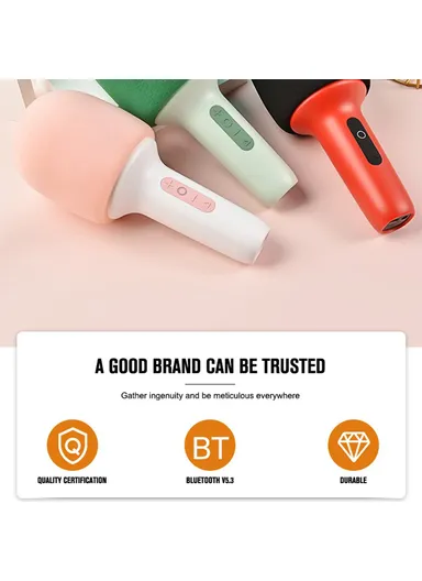 Wireless Karaoke Microphone Speaker Live Streaming Singing Bluetooth-compatible Mic k10 - Red