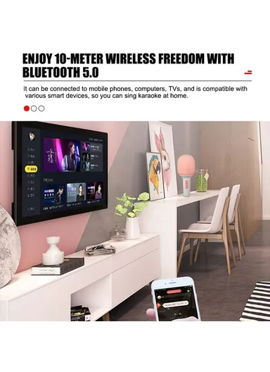 Wireless Karaoke Microphone Speaker Live Streaming Singing Bluetooth-compatible Mic k10 - Red