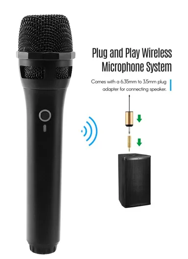 Wireless Microphone Karaoke Handheld Dynamic Mic Set with Receiver for Karaoke Conference
