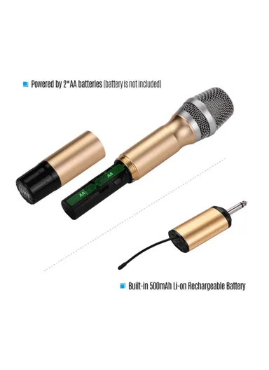 Wireless Microphone Karaoke Handheld Dynamic Mic Set with Receiver for Karaoke Conference