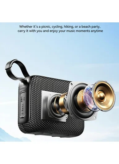 Rechargeable 1200mAh Bluetooth-compatible Speaker, Portable Wireless Audio Device with Long Battery Life WD-08 - Beige