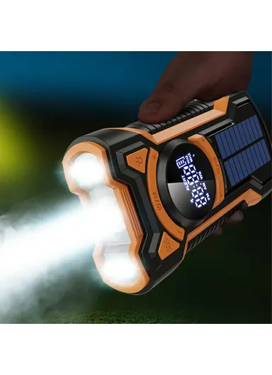 Emergency Solar Powered Radio Hand Crank AM, FM &amp; WB Bluetooth-compatible Receiver with LED Flashlight EM03 - Green