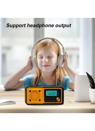 Outdoor Solar Power Hand Crank AM &amp; FM Radio Flashlight 4000mAh Power Bank EU Version 376