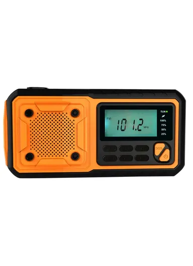 Outdoor Solar Power Hand Crank AM &amp; FM Radio Flashlight 4000mAh Power Bank EU Version 376
