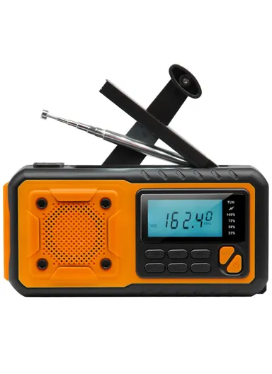 Outdoor Solar Power Hand Crank AM &amp; FM Radio Flashlight 4000mAh Power Bank EU Version 376