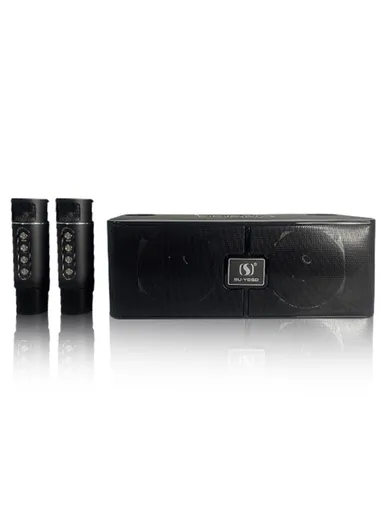 Wireless Microphones Bluetooth-compatible Speaker System Home Party KTV Karaoke Singing Machine Kit YS204 - Black