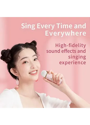 Plus Home Karaoke Wireless Bluetooth-compatible Speaker Support TF Card, with Microphone C20 - Grass Green