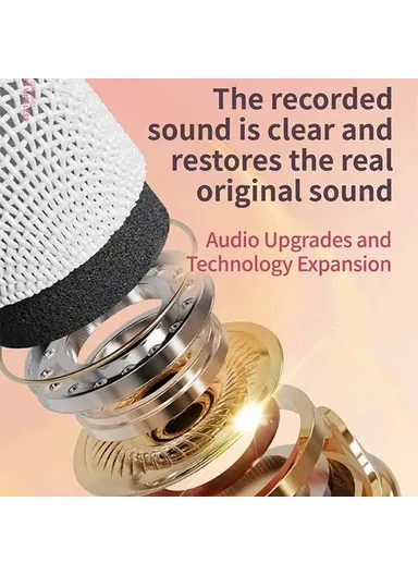 Plus Home Karaoke Wireless Bluetooth-compatible Speaker Support TF Card, with Microphone C20 - White