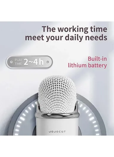 Plus Home Karaoke Wireless Bluetooth-compatible Speaker Support TF Card, with Microphone C20 - White