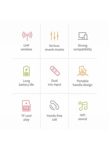 Plus Home Karaoke Wireless Bluetooth-compatible Speaker Support TF Card, with Microphone C20 - Pink