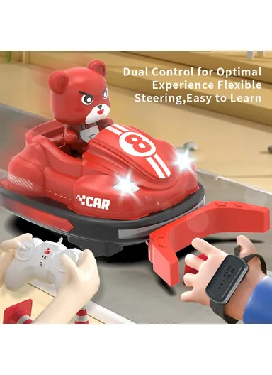 Double Player Bumper Car Remote Control Battle Bump Vehicles with Football Kit Q195 (L15 x W11.5 x H11.5)cm