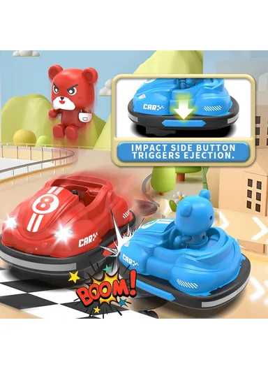 Double Player Bumper Car Remote Control Battle Bump Vehicles with Football Kit Q195 (L15 x W11.5 x H11.5)cm