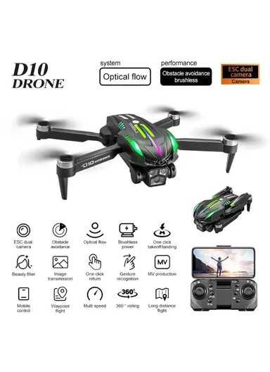 Obstacle Avoidance Brushless Motor Quadcopter HD Aerial Photography Remote Control Drone D10