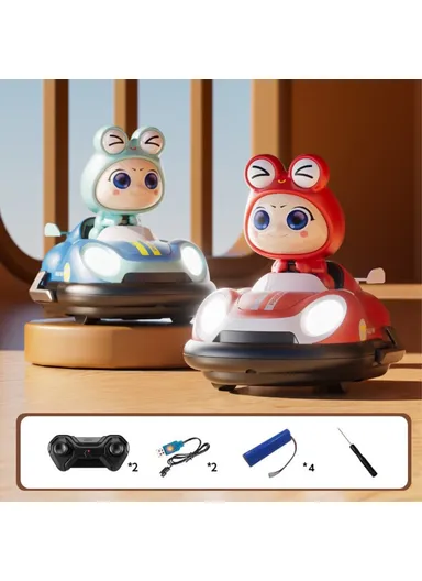 500mAh 2-Pcs Pop-Up Doll Remote Control Bumper Car Children Battle Toy with Light &amp; Music Y7