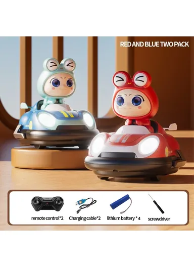 500mAh 2-Pcs Pop-Up Doll Remote Control Bumper Car Children Battle Toy with Light &amp; Music Y7