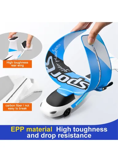 1000mAh RC Glider Plane Large Smart Gyro Aircraft EPP Foam Airplane Toy with LED Light for Kids &amp; Beginners G3