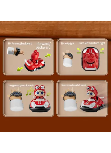 500mAh Remote Control Bumper Car with Light and Music Pop-Up Doll Children Battle Toy Y7 - Red