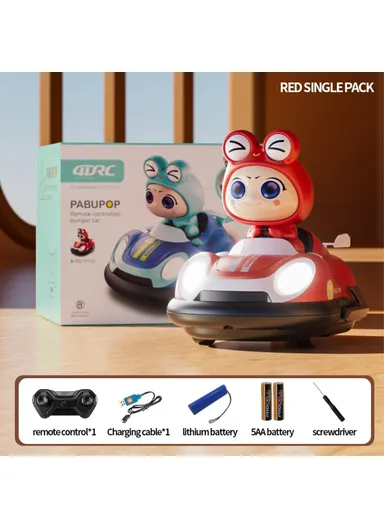500mAh Remote Control Bumper Car with Light and Music Pop-Up Doll Children Battle Toy Y7 - Red