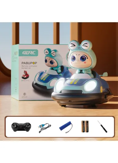 500mAh Remote Control Bumper Car with Light and Music Pop-Up Doll Children Battle Toy Y7 - Blue