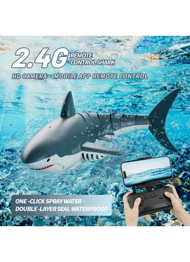 1200mAh Remote Control Bionic Shark Camera Lens Design Electric Spray Water RC Toy S6