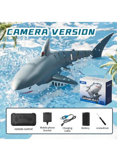 1200mAh Remote Control Bionic Shark Camera Lens Design Electric Spray Water RC Toy S6