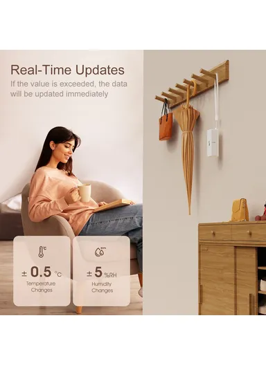 Zigbee Smart Home Temperature Humidity Detector Indoor Wireless Sensor WSD022 - White