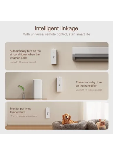 Zigbee Smart Home Temperature Humidity Detector Indoor Wireless Sensor WSD022 - White