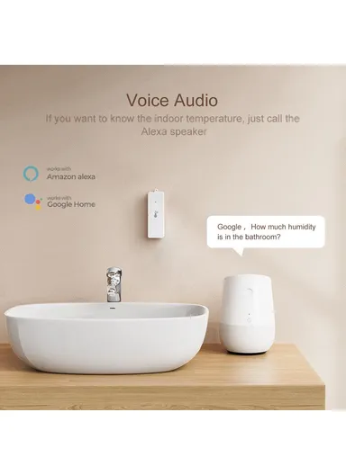 Zigbee Smart Home Temperature Humidity Detector Indoor Wireless Sensor WSD022 - White