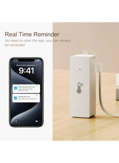 Zigbee Smart Home Temperature Humidity Detector Indoor Wireless Sensor WSD022 - White