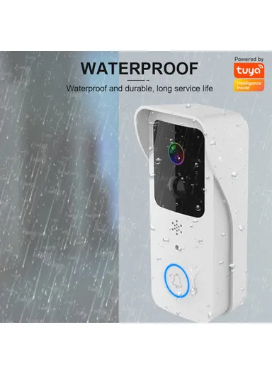 1080P Video Viewer 2.4G / 5G WiFi Doorbell Wireless Voice Intercom Security Door Bell T32 - White