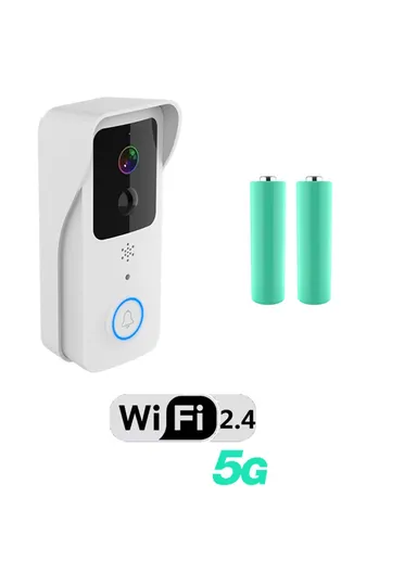 1080P Video Viewer 2.4G / 5G WiFi Doorbell Wireless Voice Intercom Security Door Bell T32 - White