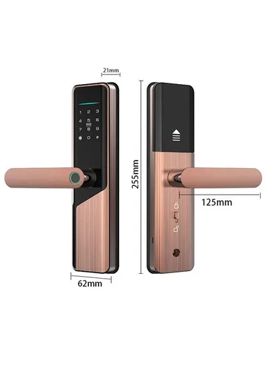 Fingerprint Smart Door Lock WiFi, Dynamic Passwords, NFC Electronic Lock A1 - Black