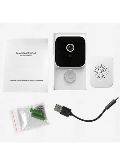 Smart Video Doorbell with Remote Voice Chat HD Night Vision Infrared Camera Y8 (APP: Tuya) - Black