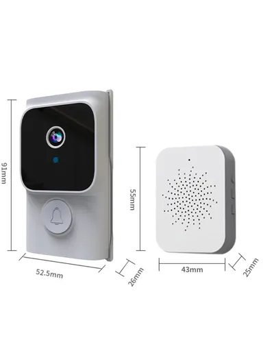 Smart Video Doorbell with Remote Voice Chat HD Night Vision Infrared Camera Y8 (APP: Tuya) - Black