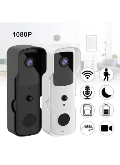 Tuya Wireless Home Video Doorbell Remote Monitoring WiFi Intercom Doorbell with App Control V30S - White