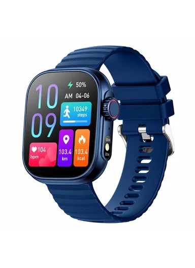2.01-inch Display Smart Watch Bluetooth-compatible Talk Heart Rate Blood Pressure Monitor Health Bracelet ZW39 - Blue