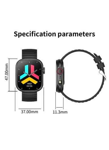 2.01-inch Display Smart Watch Bluetooth-compatible Talk Heart Rate Blood Pressure Monitor Health Bracelet ZW39 - Blue