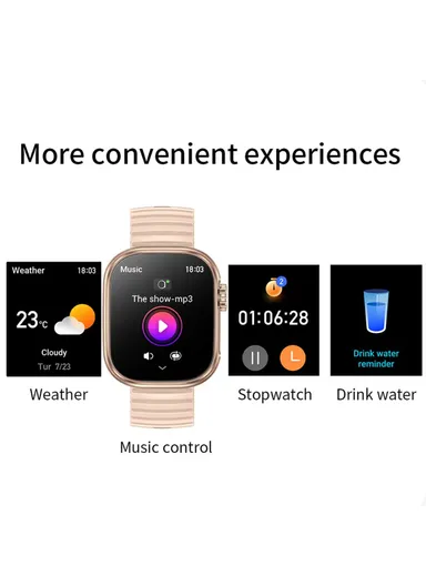 2.01-inch Display Smart Watch Bluetooth-compatible Talk Heart Rate Blood Pressure Monitor Health Bracelet ZW39 - Blue