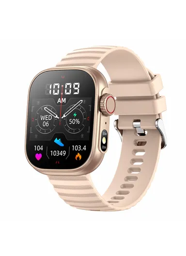 2.01-inch Display Smart Watch Bluetooth-compatible Talk Heart Rate Blood Pressure Monitor Health Bracelet ZW39 - Rose Gold