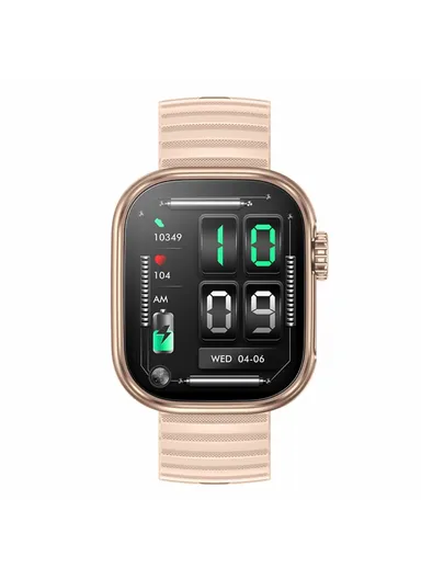2.01-inch Display Smart Watch Bluetooth-compatible Talk Heart Rate Blood Pressure Monitor Health Bracelet ZW39 - Rose Gold