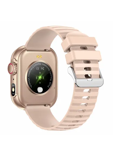 2.01-inch Display Smart Watch Bluetooth-compatible Talk Heart Rate Blood Pressure Monitor Health Bracelet ZW39 - Rose Gold