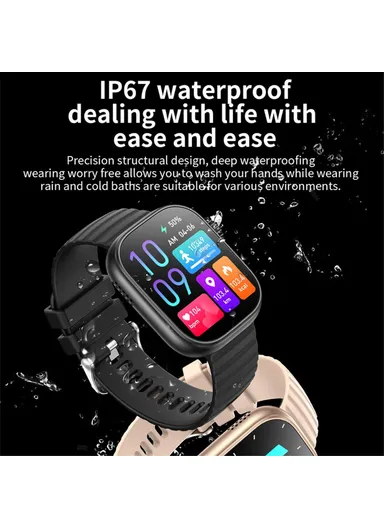 2.01-inch Display Smart Watch Bluetooth-compatible Talk Heart Rate Blood Pressure Monitor Health Bracelet ZW39 - Rose Gold