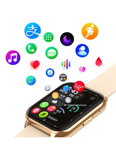 Bluetooth-compatible Offline Payment Smart Watch Blood Oxygen Blood Pressure Health Monitoring Sports Watch CY12 - Gold