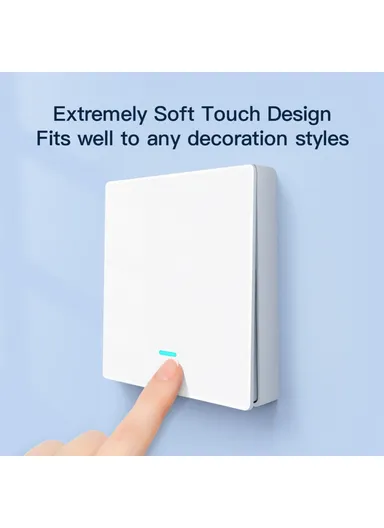1-Gang  ZigBee Smart Button Switch EU Version Voice Control Wall Remote Control for Amazon Alexa Google Home - White