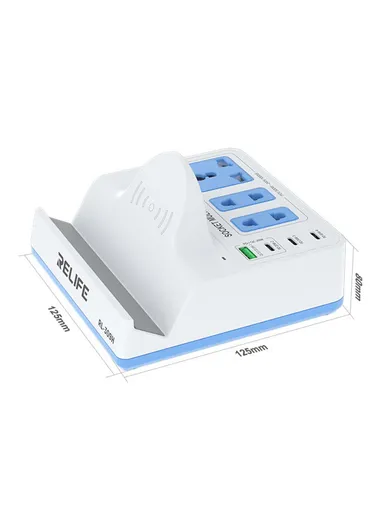 72W Smart Desktop Socket with 15W Wireless Charging, 45W PD Fast Charging &amp; 1000W Power Output for Phones, Tablets &amp; Laptops